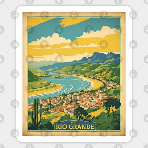 Rio Grande Do Sul Brazil Vintage Tourism Travel Poster Sticker by TravelersGems